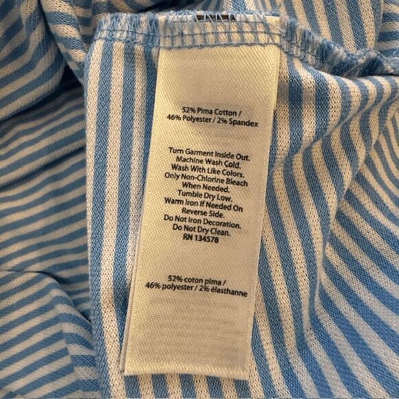 Vineyard Vines Men's Striped Pique Pima Cotton Blend Performance Polo Blue Large - Picture 3 of 5